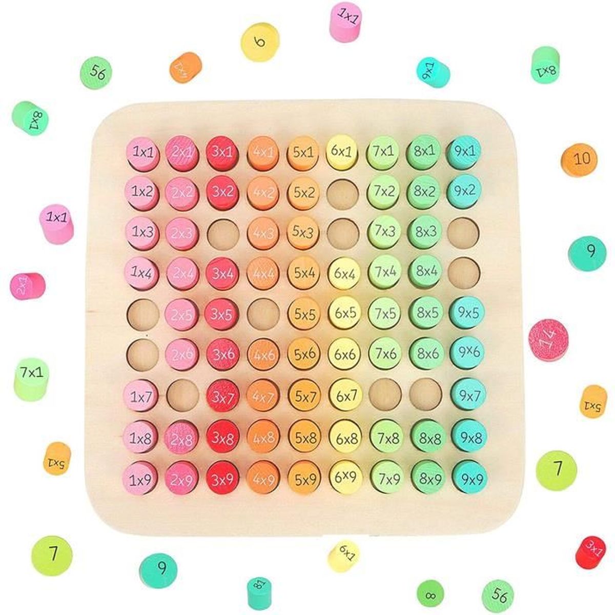 Table de Multiplication de Bois, 9 x 9 Jeu Multiplication Abaques pour