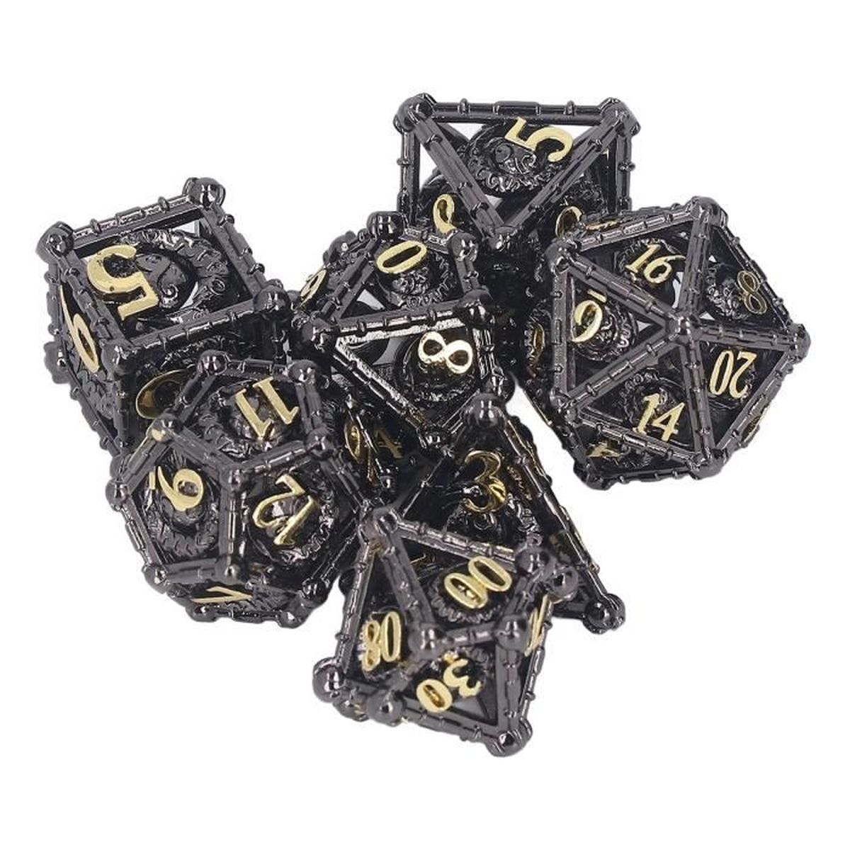 Lot De 20 Dés Noirs à 6 Faces - 16mm, Coins Ronds, Pour Jeux De Société, RPG Et Apprentissage