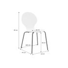 SWEEEK Lot de 4 chaises noyer. rétro empilables. bois d'hévéa et contreplaqué. pieds en acier. Naomi. L 43 x P 48 x H 87cm