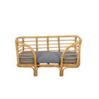 BEAU RIVAGE Panier rectangulaire SELENE pour chien et chat en rotin coussin coloris gris