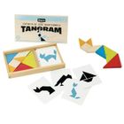 Jeu de tangram en bois - JEUJURA - 8144 - Coffret en bois - 7 pièces - 30 modèles