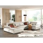 LISA DESIGN Vermont - canapé panoramique d'angle droit - 7 places - XXL - en velours - Beige