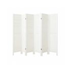 PEGANE Paravent persienne de 6 pans en bois - Blanc lasuré effet brocante - H170 x L240 cm