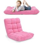 RELAX4LIFE Fauteuil Réglable en 14 Positions, Chauffeuse Convertible en Molleton Corail Fauteuil Paresseux 1 Place Charge