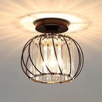 SNOGOLD Plafonnier Moderne en Cristal LED Lustre Luminaires, Lampe de Plafond E27 pour Cuisine Couloir Salle à Manger Salon, Noir