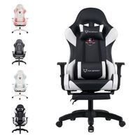 FOXSPORT-Chaise de jeu-ergonomique-fauteuil gaming-avec repose-pieds-accoudoirs3d- Chevalier de l'ombre - charge 200 kg-noir