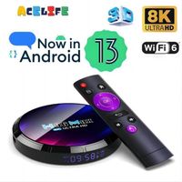 Smart TV H96 MAX Android 13.0 Rockchip RK3528 2.4G/5G WiFi 6 Bluetooth 5.0 Décodeur Netflix Media Player 4+32GB boîte multimédia