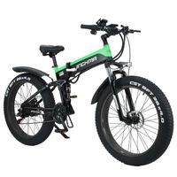 Jinghama R5 1000W 48V 12.8Ah Vélo Électrique Pliant à Suspension Complète pour Adultes, Pneus de 26 x 4.0 Pouces de Large Aide à
