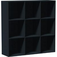 Cube de rangement 9 niches Noir - Cube de rangement 9 casiers Noir - Bibliothèq L,104 x l, 34 x H,104 cm
