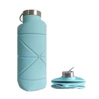 Gourde,Bouteille d'eau pliable en Silicone, 500ml, réutilisable, sans BPA - Type blue -A