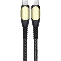 Câble USB-C vers USB-C Charge Rapide 60W pour Samsung Galaxy M13 4G M23 5G M32 M33 M52 5G - Nylon Renforcé Noir 1M