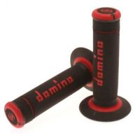 DOMINO - Poignées Guidon Moto Cross Xtrem  - L118Mm - Noir/Rouge Ø22/24Mm