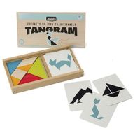 Jeu de tangram en bois - JEUJURA - 8144 - Coffret en bois - 7 pièces - 30 modèles