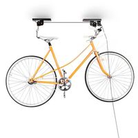 Support de rangement pour vélo Relaxdays - Ascenseur de garage pour VTT avec corde en nylon - Noir