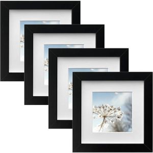 Lot De 2 Cadres Photo 10x15 Cm Sans Verre Avec Passe-partout – Carton Recyclé, Style Vintage