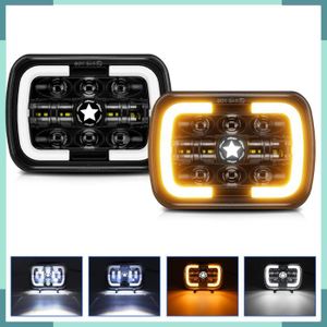 Blackson Anti Corrosion Noir Phares 4x6 5 Pouces Phare Carré 1 Paire Avec Feux De Jour J8P7 Plaque Phare Ktm