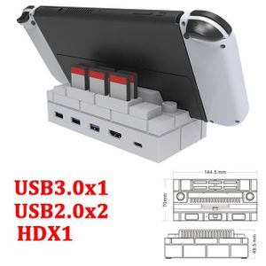 SUPPORT CONSOLE Blanc C - Station d'accueil Portable pour Nintendo Switch, OLED, USB C vers HDMI, convertisseur de poignée