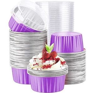 Gshy Caissettes Cupcakes 50pcs Résistant à l'huile Tasses de Papier de Cuisson Moules à Muffins Jetables Couleur Aléatoire