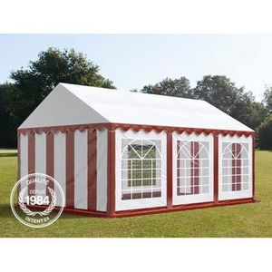 4x6m PVC Barnum Tente brasserie Tente Tente de jardin chapiteau pavillon gris-blanc nouveau