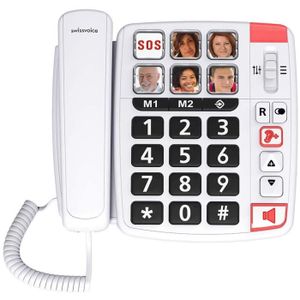 Téléphone fixe Xtra 1110 téléphone Filaire pour Les séniors, 6 Ph