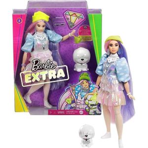 POUPÉE Barbie Extra poupee articulee aux cheveux roses et