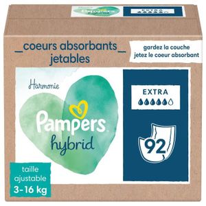 COUCHE LAVABLE PAMPERS Hybrid 92 Cœurs absorbants Extra pour Couc
