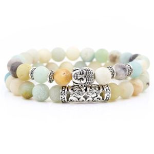 BRACELET - GOURMETTE Bracelets de perles en pierre Howlite, lave, œil de tigre pour hommes et femmes, ensembles de perles de prière de 2 QT55723727