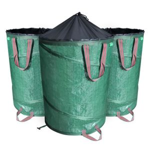 ALEOHALTER Sac à déchets de jardin réutilisable pliable avec couvercle pour pelouse Grande capacité Taille : 120 l 