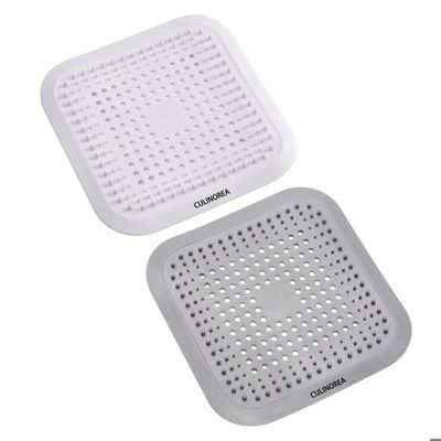 Protection Drain Silicone Anti-Cheveux - Filtre Rectangulaire Autocollant 7.1cm Pour Évier Et Douche