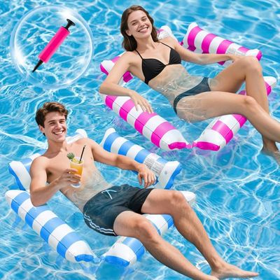 JONRRYIN Matelas Gonflable Piscine 2 Personnes, Bouee Piscine Adulte, Hamac d'eau Gonflable, Lit de Bronzage Gonflable, Longue Gonflable pour Fauteuil pour Summer Party Plage