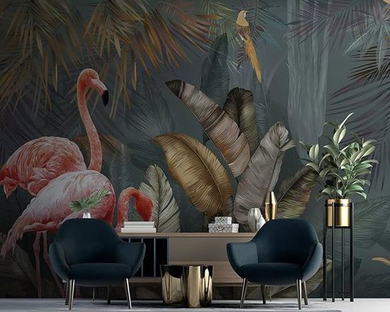 Papier Peint Panoramique 360x256cm 3D Effet style Jungle Tropical ...