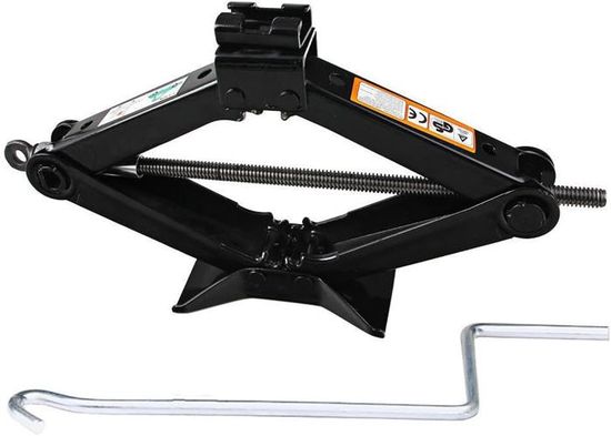 Cric de levage losange inoxydable pour voiture, van, à manivelle vilebrequin chromée, 2 tonnes