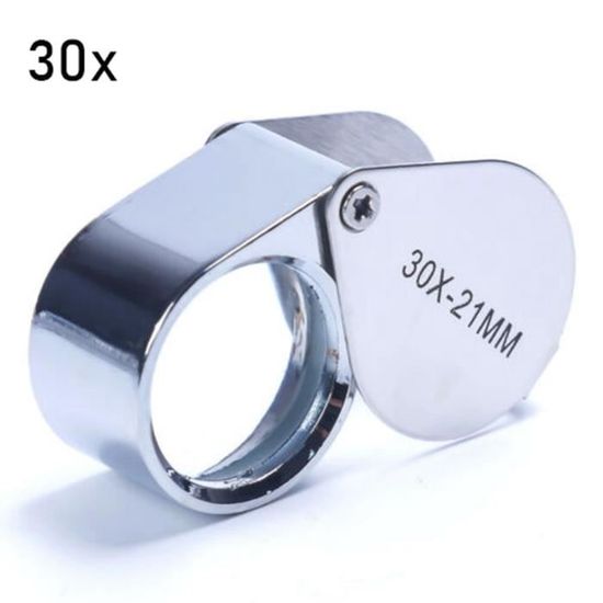Loupe Pliante 30x Avec étui – Métal Doré, Verre De Qualité Bijoutier