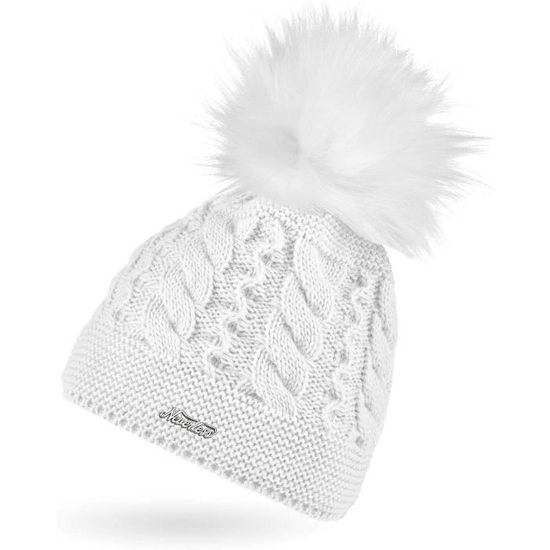 Bonnet - Dilwe - Bonnet tricoté - Fausse fourrure - Pompon - Adulte