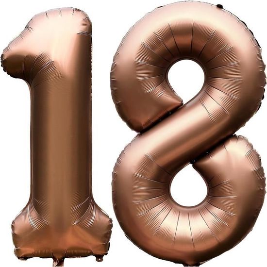 Ballon Anniversaire 18 Ans Ballons Chiffre Numéro 18 Marron 101 Cm  Gonflable Grand Hélium Happy Birthday Fête Decoration[u841] - Cdiscount  Maison