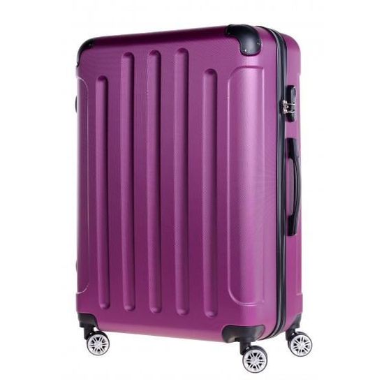 ChaCool Valise 45.5x28x67.5cm - Bagage Soute Avion Avec Serrure TSA Et 4 Roues - Coque ABS Extensible Noir