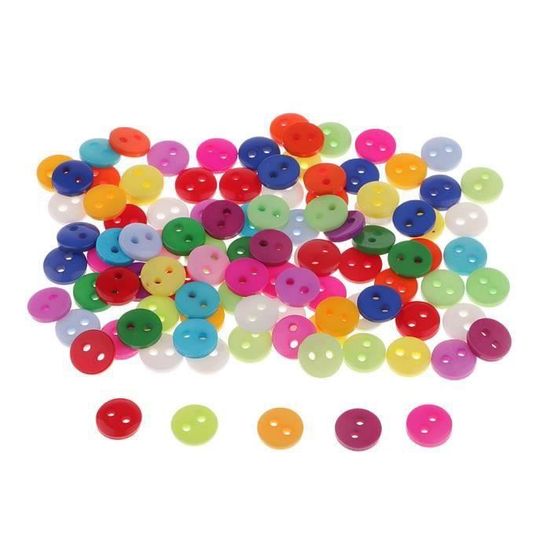 Lot De 20 Boutons Plats 2 Trous – 15 Mm Rouge Résine – Parfait Pour Scrapbooking, Couture, Mercerie Créative
