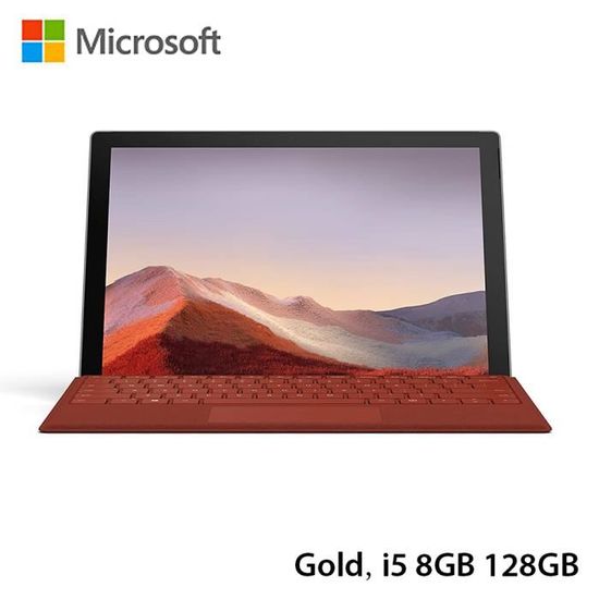 Microsoft Surface Pro 7 Ordinateur portable 12,3 "  Windows 10 Core i5 - 8Go + 128Go SSD Tablette professionnelle - OR