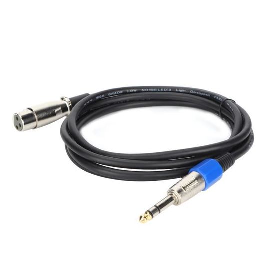 Câble Audio 6.35mm Vers XLR Femelle équilibré - 1 Mètre - Qualité Studio Pour Mixage, Guitare, Micro - 10