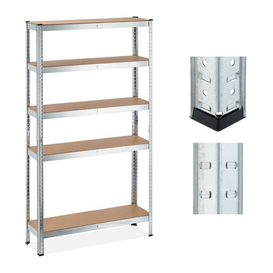 relaxdays Etagère Lourde Charge, capacité 700kg, 150x70x30 cm, 4