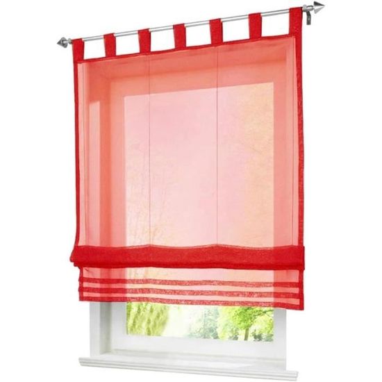 Rideau Voilage Romain Transparent Raffrollo Élégant 100x155 Cm – Panneau De Voile Léger Avec Rubans Ajustables Pour Chambre, Salon, Balcon Et Salle De Bain