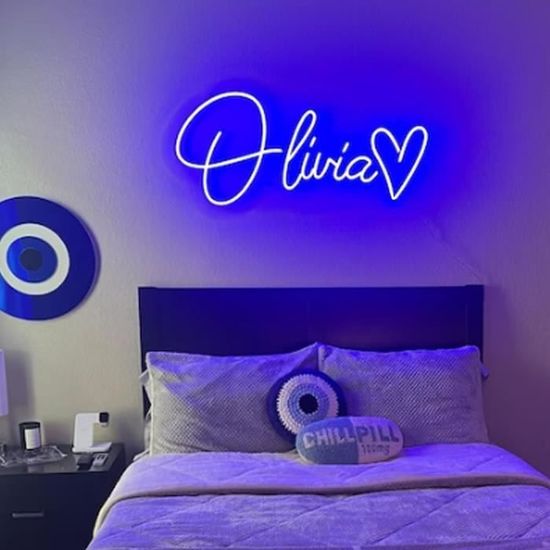 Enseigne Lumineuse Neon Personnalisable LED - Pour Chambre, Mariage, Bar - Gradateur Inclus