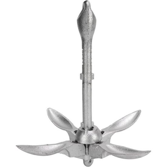 Ancre Grappin Pliante Toshilian – 4 Griffes – Fer Malléable 6 Kg – 51 X 12 X 12 Cm – Verrouillage Rotatif – Pour Kayak, Voilier, Bateau Pêche