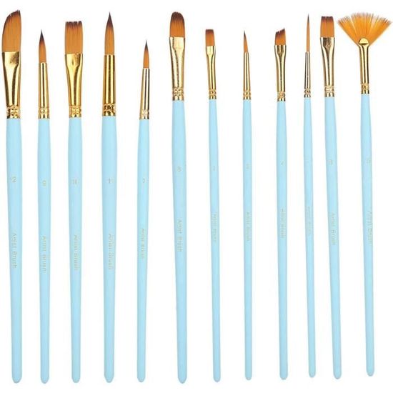 Vicloon Set 24 Pinceaux Acrylique Professionnels – Poils Nylon Souples, Manche Ergonomique Pour Acrylique, Huile, Aquarelle, Gouache