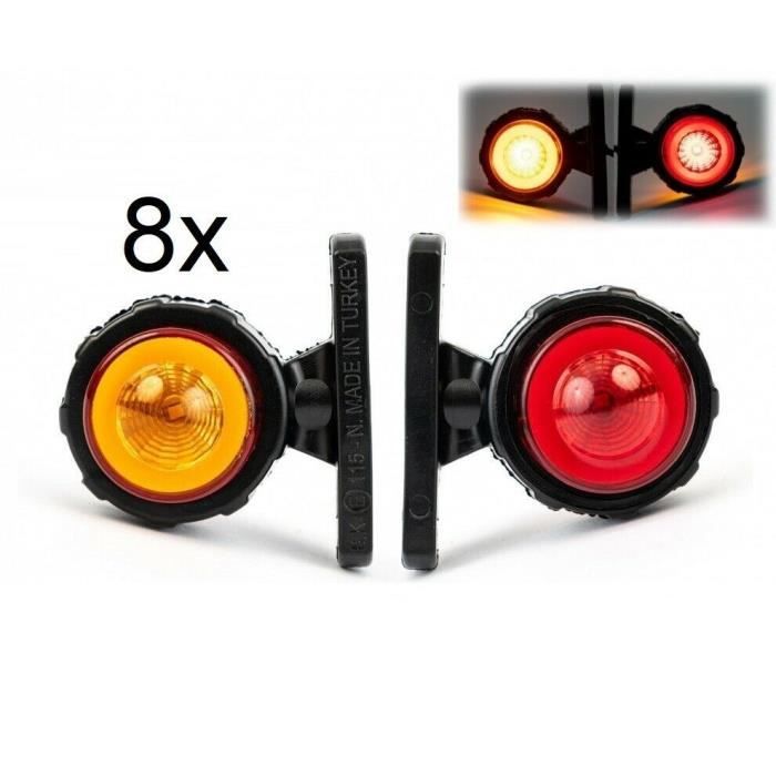 Lot de 8 Feux de Gabarit Neon 8 LED 12-24V Pour VTT Camion Basculante Tracteur