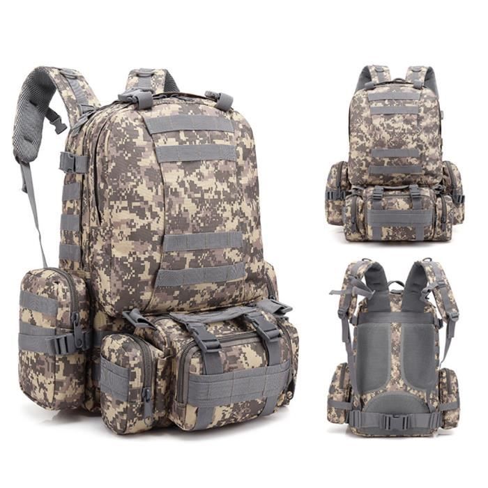 55L Molle Outdoor Bag Camping Randonnée Trekking Sac à dos BRF90606009A_7274