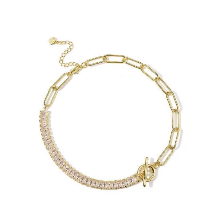 Mignon Paresseux Coupe De Avec De Tennis Ot Bouton Plaqué Or Collier_argent