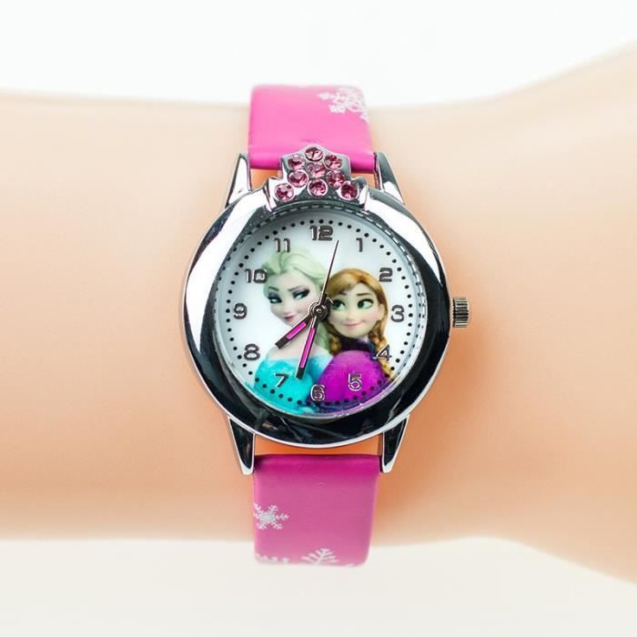 Montre Enfant - Fille - Reine Des Neiges - PU - Rose_Foncé