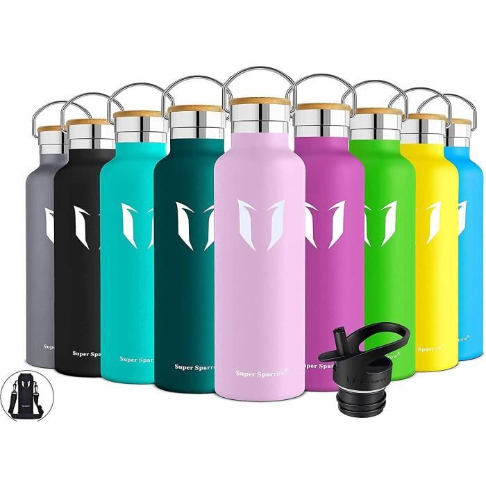 Super Sparrow Gourde Isotherme - Bouteille Isotherme - 620ml- 1L - Gourde Inox Bouche Standard - Gourde Sport Étanche - Gourde 647
