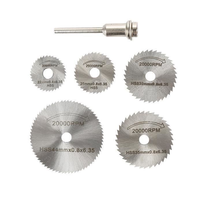 6pcs - set circulaire en métal HSS Lame de scie à grande vitesse en acier du bois de coupe Disques pour Dremel Outil rotatif b03750